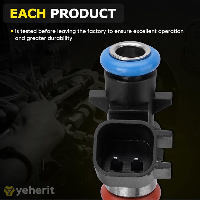 YEHERIT Set of 6 Fuel Injectors Compatible with Jeep Grand Cherokee, Wrangler, Dodge Challenger, Charger, Durango, Grand Caravan, Journey, Avenger, Chrysler Town & Country - Replaces 05184085AC - Image 5